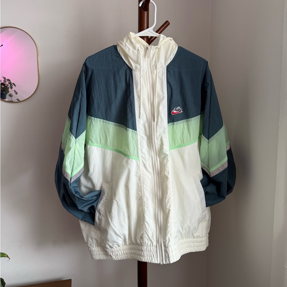 Nike White Windbreaker Jacket